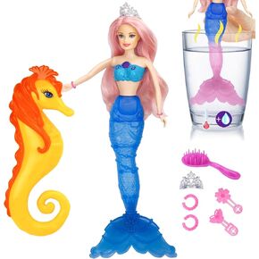 Glam Pool Playset, Deluxe Doll Pool with 7 Pcs Pool Accessories, Fits Dolls Up to 12 Inch, Kids Gifts for 3 to 8 Year Olds Girls, Bath Toys for Toddlers, Birthday Xmas Toy Gifts for Girls Kids Aged 3+