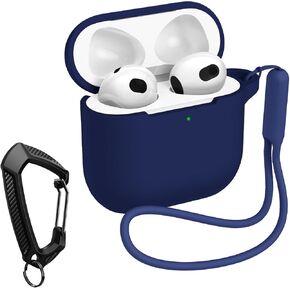 حافظة MILPROX متوافقة مع حافظة AirPods 4 - غطاء حماية من السيليكون الناعم مع سلسلة مفاتيح/حزام، حافظة أمامية LED مرئية، حافظة رفيعة مقاومة للصدمات متوافقة مع Airpod 4th Generation - أرجواني لافندر