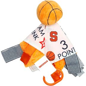 The Learning Lovey Syracuse University Orange Baby Basketball Tag Toy - College Baby Sensory Crinkle Toys - Soft & Safe - Ideal Baby Stroller Toy - BPA Free w/Stroller Clip (10" x 10" Tag Toy)…