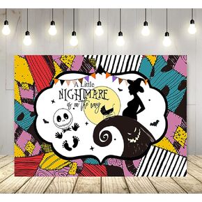 كابوس صغير على الطريق خلفية لمستلزمات الحفلات مقاس 70.8 × 47.2 بوصة كابوس الهالوين قبل عيد الميلاد، لافتة استحمام الطفل لتزيين طاولة الكيك in Kuwait