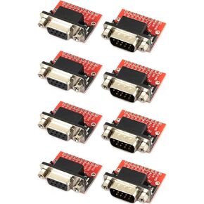 4pairs DB9 Adapter Connector RS232 Serial to D-SUB 9 Pins Male and Female Breakout Board (4pcs Male Adapter + 4pcs Female Adapter)