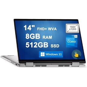 Dell Inspiron 14 7000 7430 2-in-1 Laptop 14" FHD+ WVA Touchscreen Display 13th Generation 10-core i5-1335U (>i7-1255U) 8GB RAM 512GB SSD Backlit Fingerprint Thunderbolt HDMI FHD Webcam Win11 Silver