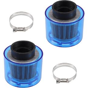 A ABSOPRO Air Filter Cleaner Straight 42mm/1.65" Motorcycle Filter for 110-125cc Most Motorcycles ATV Mopeds Dirt Bikes Race Bikes Blue (Set of 2)
