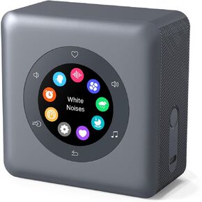 Portable White Noise Sound Machine with Intelligent Color LCD Touch Screen & Breathing Exercises, Alarm Clock. Soothing Sounds, Sleep Music and Lullabies for Adults/Babies. Home/Bedroom