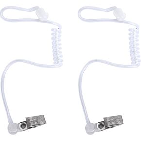 Prop Acoustic Tube with Clips Two Way Radios Headset Secret Hollywood FBI Agent Spy Game Earpiece(Clear)