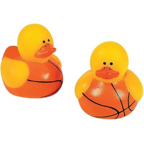 Basketball Mini Rubber Duckies, Rubber Ducks, 24 Pieces, Toys and Novelties, Treasure Chest and Party Supplies, Sports Events