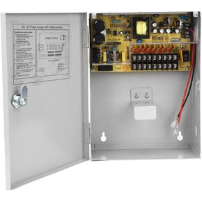 Metal Power Supply Box, 12V 10A 9CH UPS PWM Access Control Box with Delayed Power Off Function