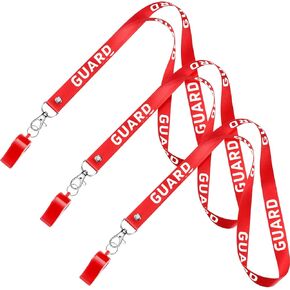 Yexiya 3 Pcs Guard Whistle and Lanyard Safety Loud Crisp Sound Whistle Plastic Black Referee Whistle Outdoor Camping Accessories for Men Women Kids, Sports Officials Training
