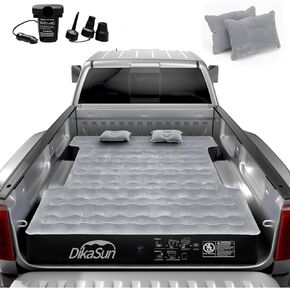 Truck Bed Air Mattress for 5.5-5.8ft Full Size Short Truck Beds, Inflatable Camping Air Mattress, Truck Tent Accessories with Pump & Carry Bag(A-Black)