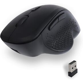 Bluetooth Ergonomic Wireless Mouse,Rechargeable 2.4G Vertical Wireless Mouse, Dual Mode Ergo Optical Mice with Adjustable DPI,Finger Rest for Laptop, Desktop, PC, MacBook, iPad, Mac, Windows(Black)