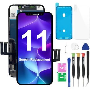 YUSE for iPhone 11 (Model A2111, A2223, A2221) Screen Replacement 6.1-inch LCD Touch Screen Display Digitizer Repair Tools Kit with Screen Protector