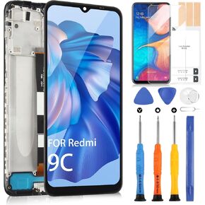 Screen Replacement for Xiaomi Redmi 9C / Redmi 9A / Redmi 10A LCD Display Touch Screen Digitizer Glass Panel Full Assembly with Frame, Repair Parts