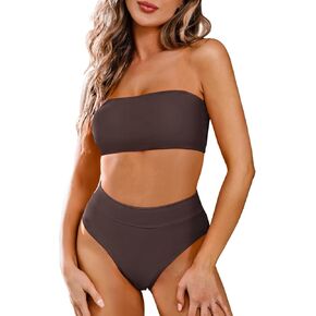 Pink Queen High Waisted Bathing Suits for Women Swimsuit Cheeky High Cut Tummy Control Bikini Bottom Pink Black M