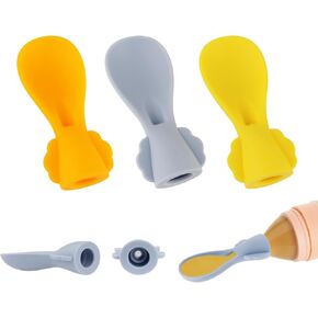 Infant Feeding Essentials & Baby Food Pouches Attachable Toppers: Seamless, Non-Drip Spoons for Baby's Diet, Compatible with Assorted Pouch Forms, Perfect for Infants 3+ Months, Pack of 5