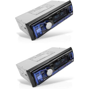 BOSS Audio Systems 611UAB Single Din USB/SD AUX Bluetooth Radio Car Stereo Receiver with USB, AUX Input, & AM/FM Radio Receiver (2 Pack)
