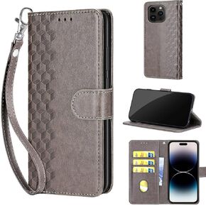Designed for iPhone 15 Pro Max Case Wallet,Women Flip Folio Cover with Embossed PU Leather Stand Credit Card Holders Slots Wrist Strap Phone Case for iPhone 15 Pro Max 6.7 Inch (Pink Girl)