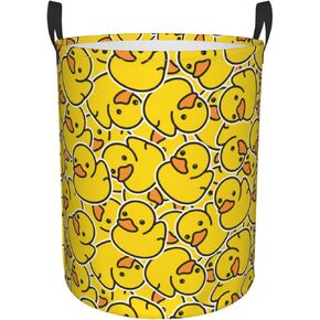 Cute Duck With Heart Round Laundry Hamper Storage Basket Toys Clothes Organizer Bin For Home Bathroom Bedroom Dorm Nursery, 38l