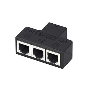 3 Way/4Way RJ11 6P6C Telephone Jacks Splitters Adapter Port for Home and Office Use Strong Anti-Interference Ability, Black