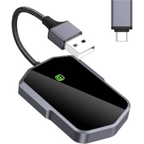 LOFICOPER Wireless CarPlay Adapter, Newest CarPlay Adapter for Car, Convert Factory Wired to Wireless Carplay Dongle for Apple iPhone iOS 10+, with USB/Type-C Port, Voice/App Control, Plug & Play