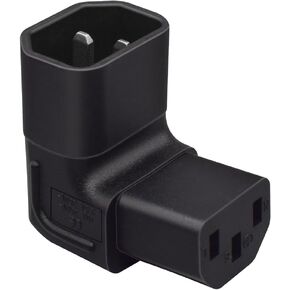 IEC320 C14 Male to C13 Female AC Power Converter，90 Degree UP Right Angled Female C13 Power Extension Adapter,C14 3 pin to C13 for PDU & UPS,3 Pole， 250V 10A in Kuwait