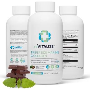 Tripeptide Marine Collagen with Hydrolyzed Peptides | Advanced Anti-Aging & Skin Renewal Supplement for Hair, Skin, and Nails - Helps Maintain Healthy Joints | Cinnamon Flavor with 30 Liquid Servings