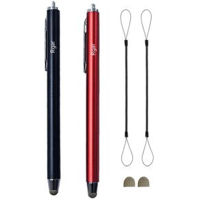 Stylus Pens+Elastic Hanging Rope for Samsung Galaxy Tab/ipad/AMZ Fire Max 11/10 Pen and All capacitive Touch Screen Devices (Black+red)