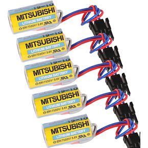 KANGLEUS 5 Pack of ER17330v/3.6V, A6BAT-MR-BAT Battery 3.6V PLC Battery1700mAh for FANUC CNC System Non-Rechargeable