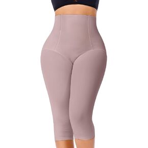 Compression Capri Leggings for Women Tummy Control High Waisted Body Shaper Seamless Shapewear Thigh Slimmer