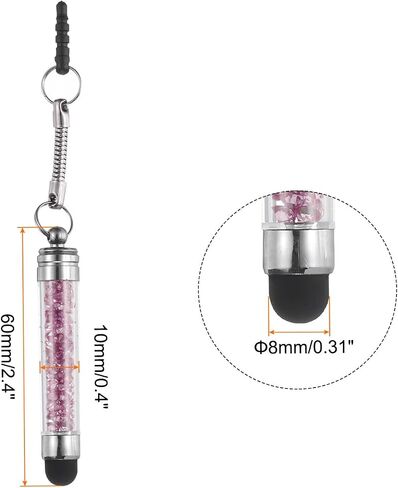 MECCANIXITY 5pcs Stylus Pen for Touch Screens Mini Crystal Diamond Capacitive Pens for Universal All Touchscreen Devices, Purple in Saudi Arabia