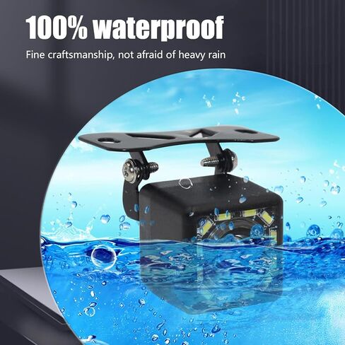 1 قطعة كاميرا عكس السيارة، 12 LED HD رؤية ليلية مضادة للماء وكاميرا خلفية مقاومة للصدمات مع حزام أسلاك، زاوية رؤية واسعة 150 درجة مع خط مسطرة، عالمية للسيارات (أسود) in Kuwait