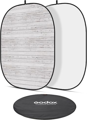 خلفية Godox قابلة للطي مقاس 78.8 × 59 بوصة (6.5 قدم × 5 قدم)، خلفية صورة، خلفية صورة استوديو تصوير فوتوغرافي من القماش غير اللامع لالتقاط الصور الفوتوغرافية والتصوير الفوتوغرافي ومدونات الفيديو (جدار خشبي أبيض) in Saudi Arabia