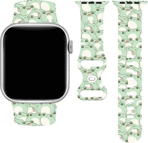 Frog Watch Band Compatible with Apple Watch, Iwatch Bands Soft Silicone Strap Adjustable Replacement for All Series in Saudi Arabia