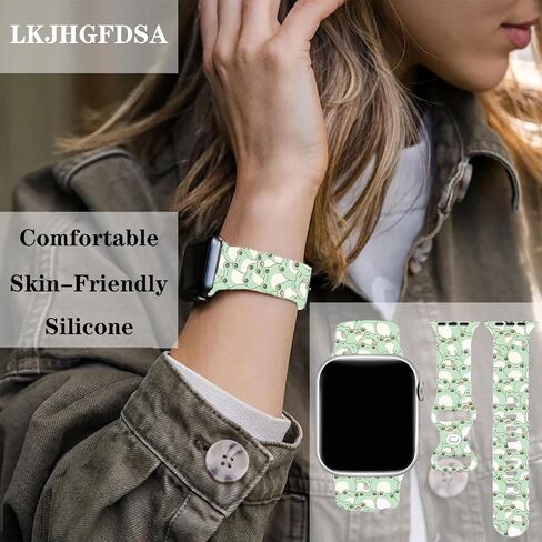Frog Watch Band Compatible with Apple Watch, Iwatch Bands Soft Silicone Strap Adjustable Replacement for All Series in Saudi Arabia