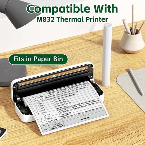 Omezizy Thermal Printer Paper Roll - 3.15" × 21.3ft - Quick Dry - Compatible with M832, M834, and M835 Thermal Printers - Ideal for Office, Home, and Study Use - 3 Rolls in Saudi Arabia