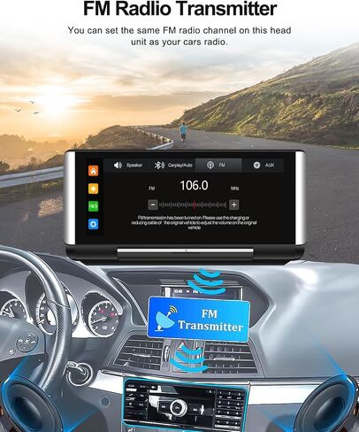 CAMECHO Foldable Portable Car Stereo with Wireless Apple Carplay Android Auto 6.86" CarPlay Screen for Car Radio with Bluetooth/Mirror Link/FM/AUX/Voice Control/Driveplay/Multimedia Player in Saudi Arabia