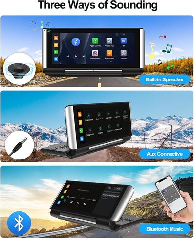 CAMECHO Foldable Portable Car Stereo with Wireless Apple Carplay Android Auto 6.86" CarPlay Screen for Car Radio with Bluetooth/Mirror Link/FM/AUX/Voice Control/Driveplay/Multimedia Player in Saudi Arabia