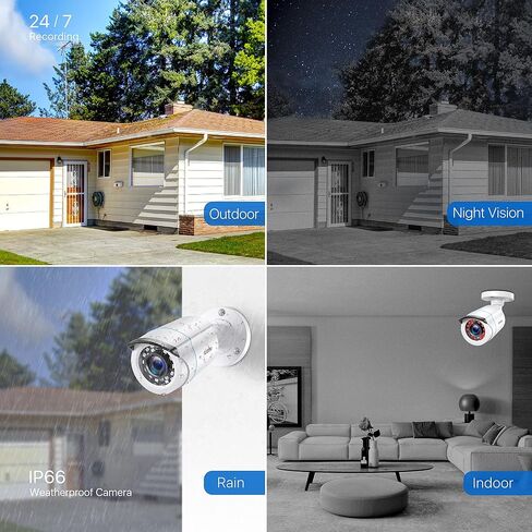 ZOSI 16 Channel Security Camera System 1080p, H.265+ 16 Channel CCTV DVR with Hard Drive 2TB and 12 x 2MP Weatherproof Surveillance Bullet Dome Camera Outdoor Indoor, 80ft Night Vision, 90° View Angle in Saudi Arabia