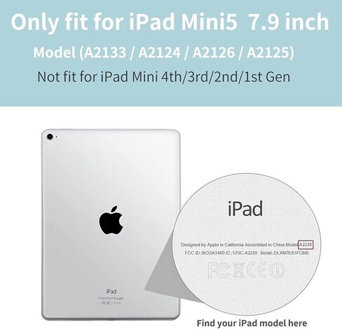 حافظة kenke لجهاز iPad Mini 5 2019 مقاس 7.9 بوصات، حافظة ذكية بحامل ثلاثي الطي مع حامل أقلام، غطاء خلفي ناعم ورفيع مقاوم للصدمات من مادة TPU لجهاز iPad Mini الجيل الخامس 7.9 بوصات، رمادي فاتح in Saudi Arabia