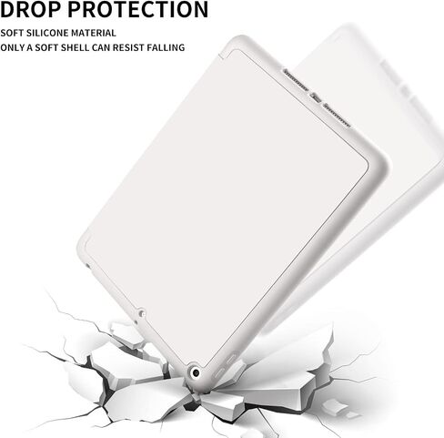 حافظة kenke لجهاز iPad Mini 5 2019 مقاس 7.9 بوصات، حافظة ذكية بحامل ثلاثي الطي مع حامل أقلام، غطاء خلفي ناعم ورفيع مقاوم للصدمات من مادة TPU لجهاز iPad Mini الجيل الخامس 7.9 بوصات، رمادي فاتح in Saudi Arabia