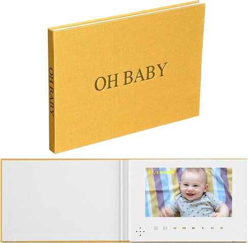 كتاب فيديو للأطفال من OH BABY Luxury Linen Bound - ألبوم المعالم الخالدة لأول 5 سنوات (وردي) in Kuwait