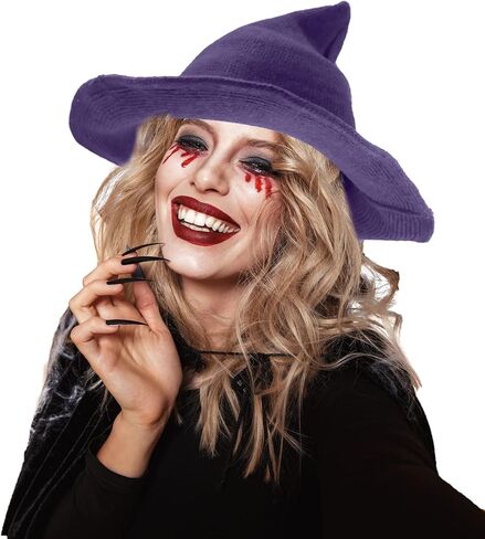 4 Pack Halloween Witch Hat Wool Witch Hats for Halloween Party Decor in Kuwait