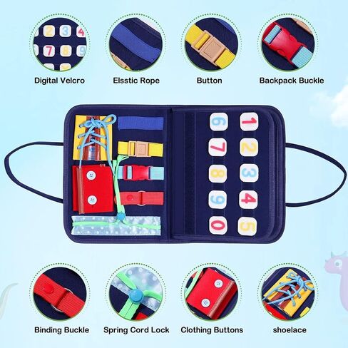 Busy Book for Toddlers 1-3: Essential Skills, Ideal for Travel; Montessori Toys for 1 Year Old - Busy Board: Enhance Motor Skills; Toddler Toys - Busy Book: Interactive Learning, Great for Kids in Saudi Arabia