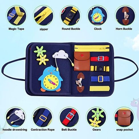 Busy Book for Toddlers 1-3: Essential Skills, Ideal for Travel; Montessori Toys for 1 Year Old - Busy Board: Enhance Motor Skills; Toddler Toys - Busy Book: Interactive Learning, Great for Kids in Saudi Arabia