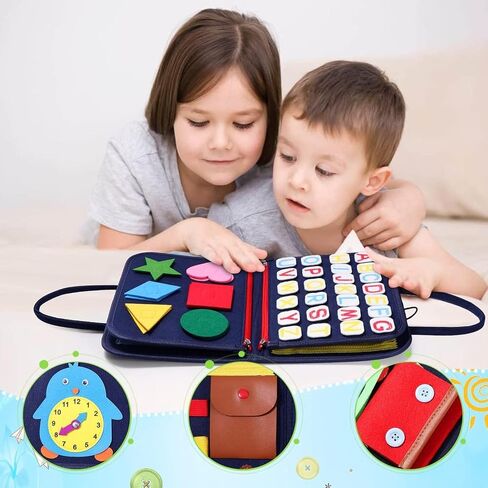 Busy Book for Toddlers 1-3: Essential Skills, Ideal for Travel; Montessori Toys for 1 Year Old - Busy Board: Enhance Motor Skills; Toddler Toys - Busy Book: Interactive Learning, Great for Kids in Saudi Arabia