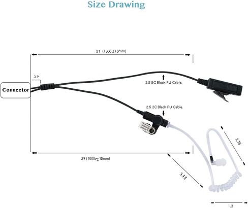طقم مراقبة سلكين سماعة أذن أنبوبية صوتية سرية مع ميكروفون Ptt لـ Yaesu Vertex Standard VX-261 VX-230 VX-231 VX-298 VX-350 VX-351 VX-180 EVX-531 جهاز اتصال لاسلكي ثنائي الاتجاه in Kuwait