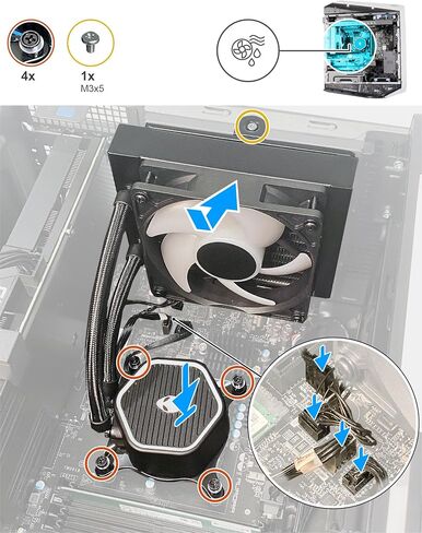 نظام مروحة تبريد سائل لوحدة المعالجة المركزية المائية بقدرة 105 وات RGB من Deal4GO (غير بتقنية التبريد) FFD35 69XJW بديل لسطح المكتب Dell Alienware Aurora R14 R13 in Saudi Arabia