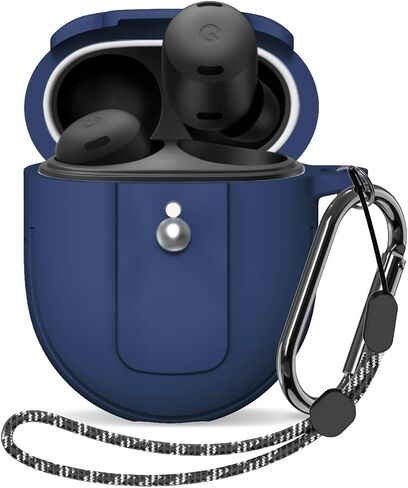 Case for Google Pixel Buds Pro 2022, Full-Body Shockproof Protective Case for Google Pixel Buds Pro Anti-Lost Carrying Portable Silicone Protective Case Cover with Carabiner and Lanyard (Off White) in Saudi Arabia