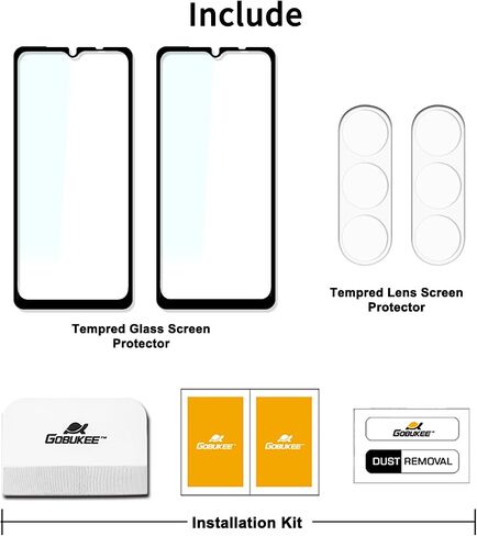 GOBUKEE (2+2 متوافق مع واقي الشاشة الزجاجي ذو التغطية الكاملة X 2 وواقي عدسة الكاميرا X 2 Samsung Galaxy A15 5G، مضاد لبصمات الأصابع، شفاف عالي الدقة، خالي من الفقاعات [صلابة 9H] in Saudi Arabia