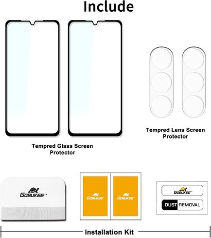 GOBUKEE (2+2 متوافق مع واقي الشاشة الزجاجي ذو التغطية الكاملة X 2 وواقي عدسة الكاميرا X 2 Samsung Galaxy A15 5G، مضاد لبصمات الأصابع، شفاف عالي الدقة، خالي من الفقاعات [صلابة 9H] in Saudi Arabia