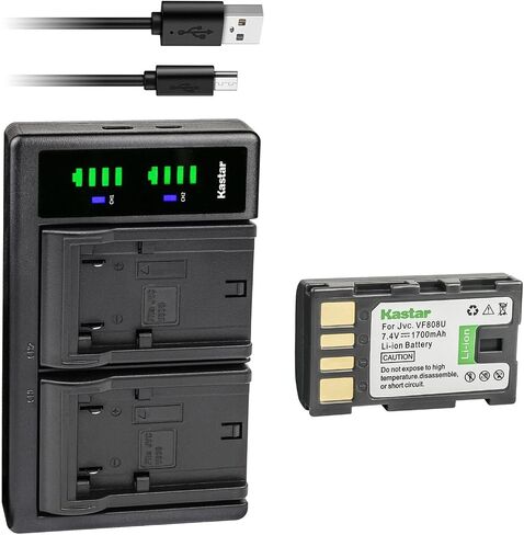 Kastar 2-Pack Battery and LTD2 USB Charger Replacement for JVC GZ-MG555EX GZ-MG555US GZ-MG575 GZ-MG575AC GZ-MG575B GZ-MG575EK GZ-MG575EX GZ-MG575S GZ-MG575US GZ-MG610S GZ-MG610SEU GZ-MG630 GZ-MG630A in Saudi Arabia